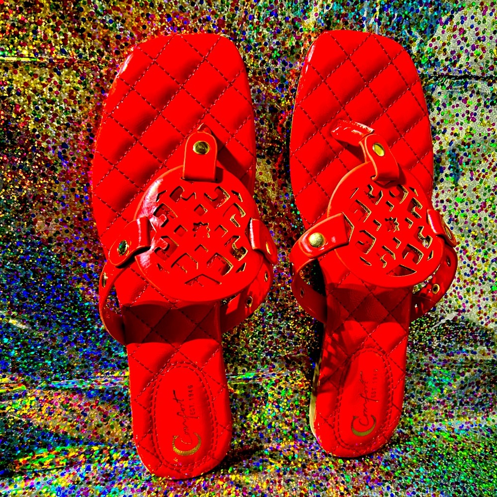 Medallion Red Sandals